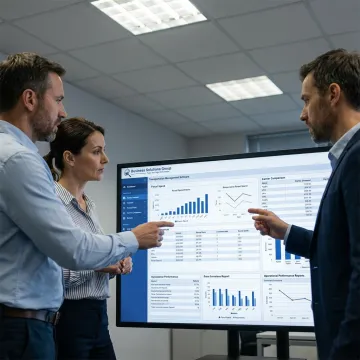 Team reviewing shipping intelligence software dashboards