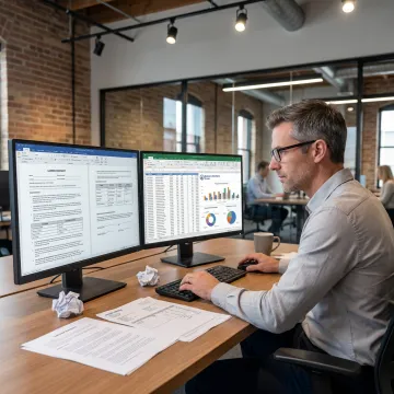 Consultant reviewing freight savings opportunities