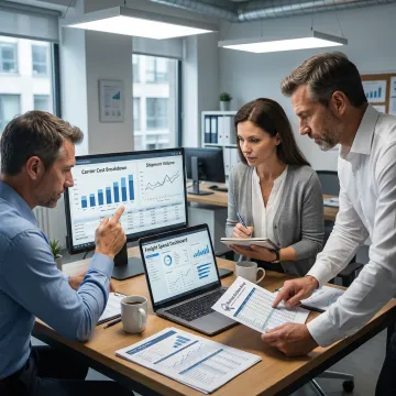 Freight spend management analytics dashboard and logistics planning