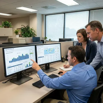 Real-time logistics spend dashboard on screen