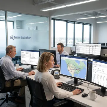 Logistics team managing cross-border freight process