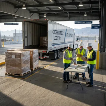 Cross-border LTL freight shipment in transit