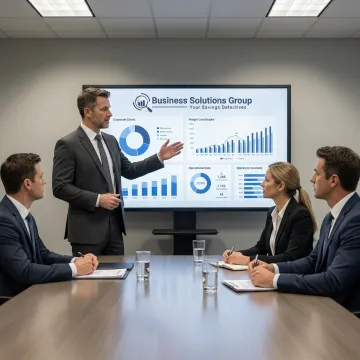 Consultant presenting supply chain strategy