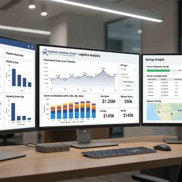 Shipping analytics software dashboard