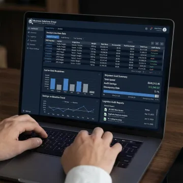 Freight cost management dashboard and invoice review