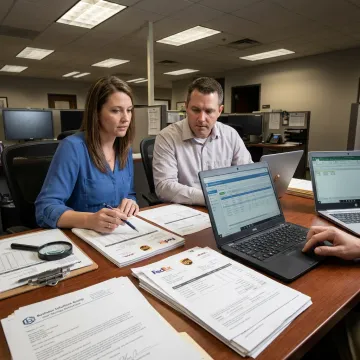 Team analyzing freight billing accuracy