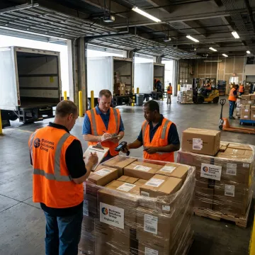 LTL freight shipment being coordinated at a Virginia warehouse