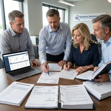 Logistics compliance team reviewing freight audit reports