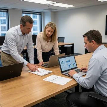 Logistics finance team reviewing freight cost analytics