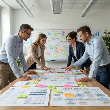 Consultants mapping inventory workflows