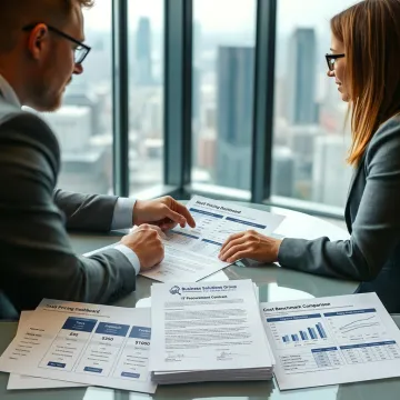 Consultants reviewing IT procurement contracts