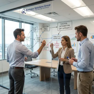 Consulting team mapping IT optimization process