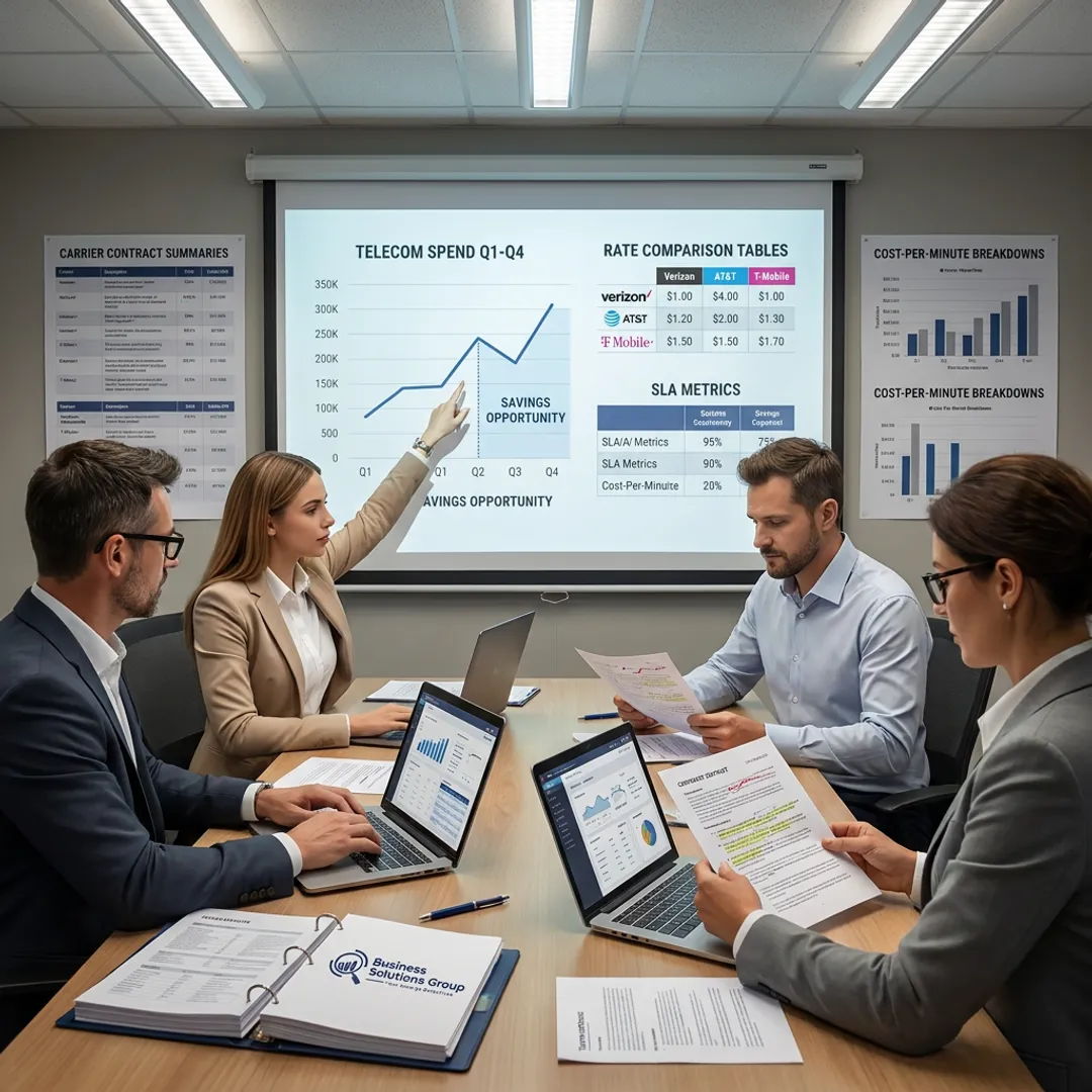 Consulting team mapping telecom cost optimization process