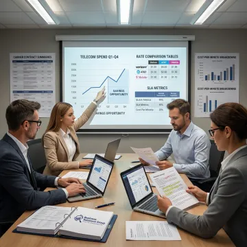 Consulting team mapping telecom cost optimization process
