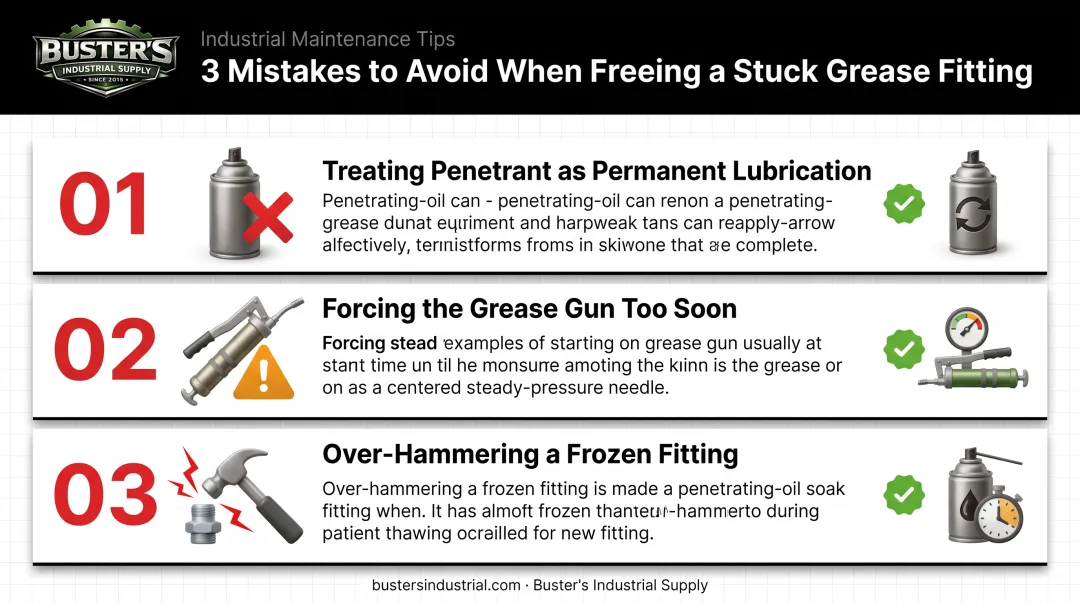 Three common mistakes to avoid when freeing stuck grease fittings