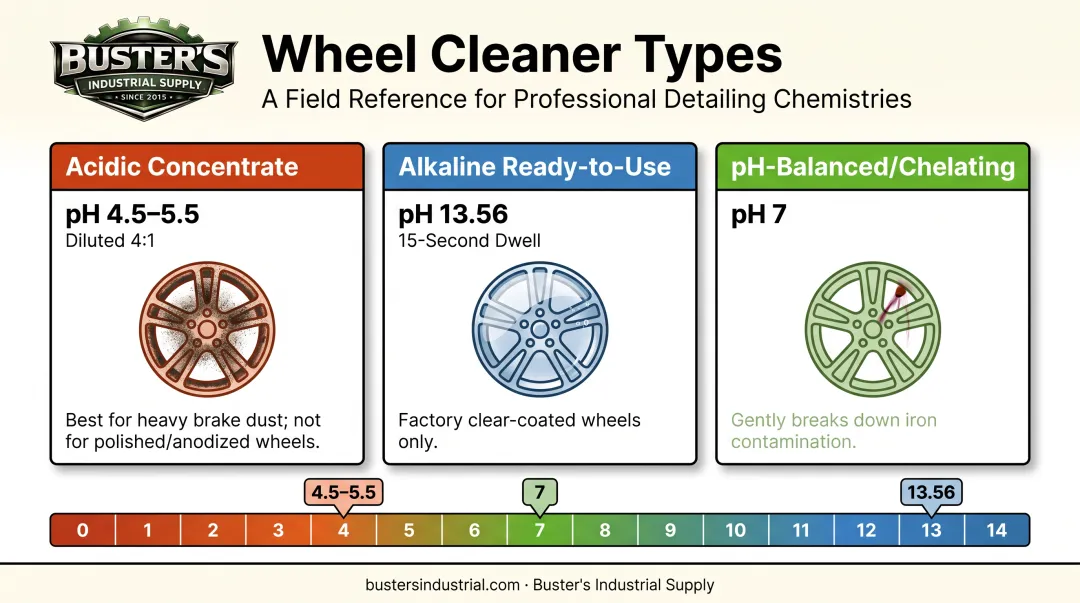 Acidic alkaline and pH-balanced aluminum wheel cleaner comparison chart
