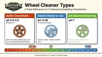 Acidic alkaline and pH-balanced aluminum wheel cleaner comparison chart