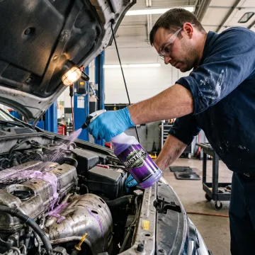 Automotive engine degreasing