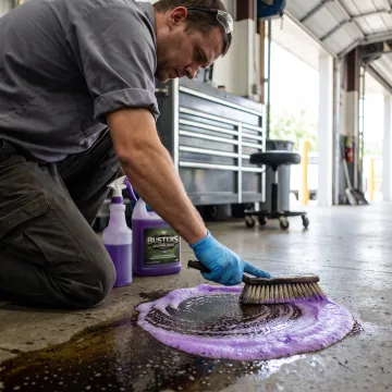 Shop floor stain removal