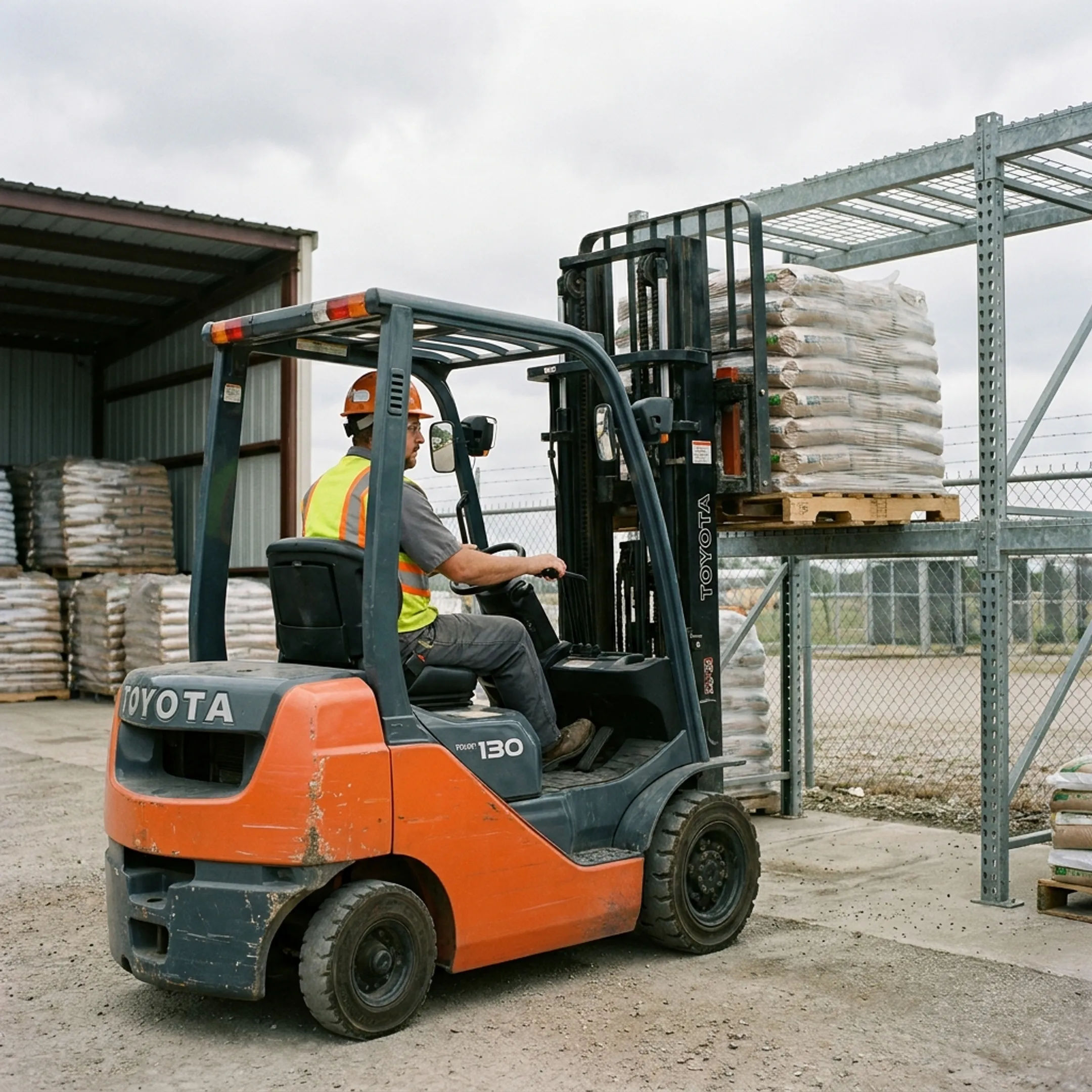 Agriculture and farm supply forklift operation