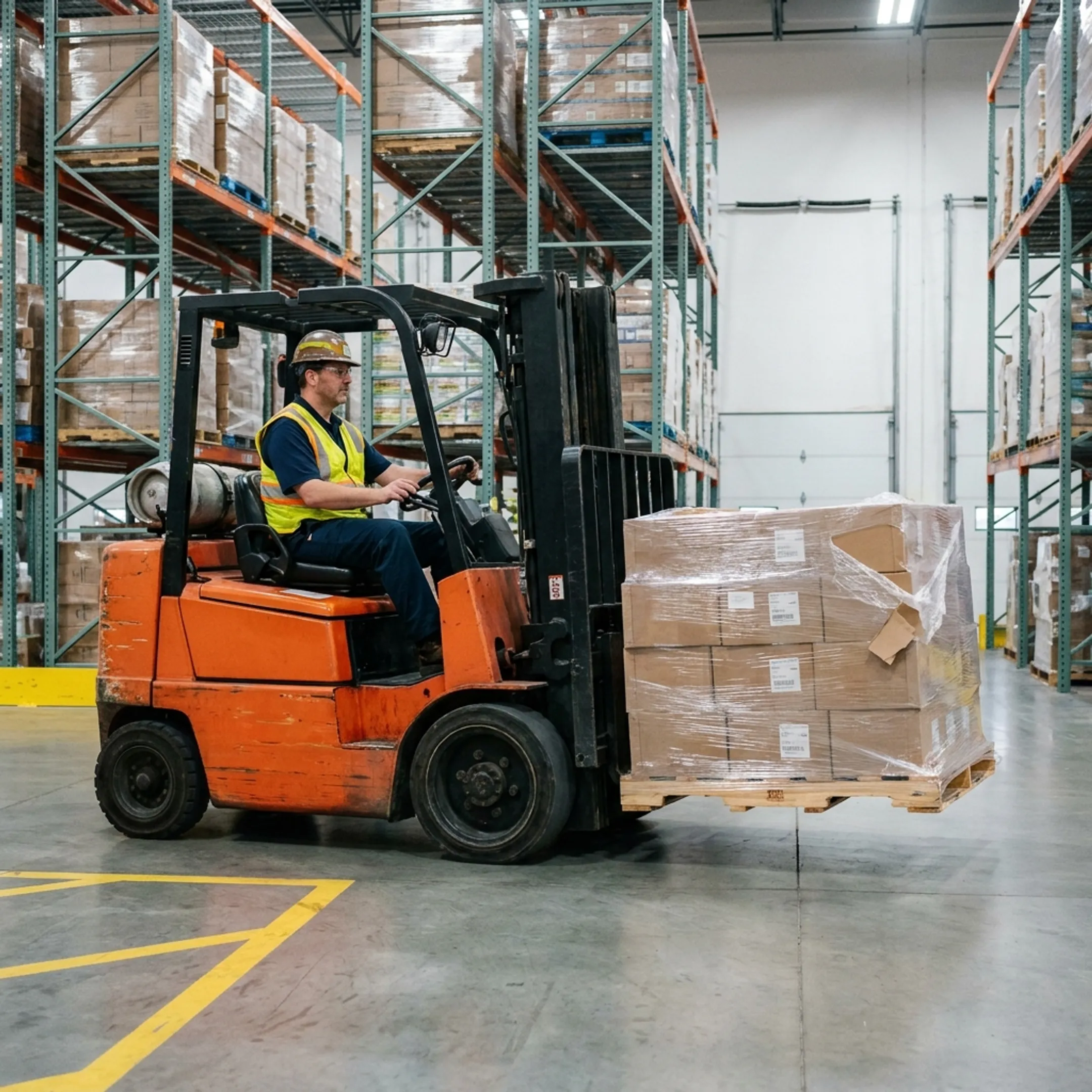 Retail distribution forklift operation