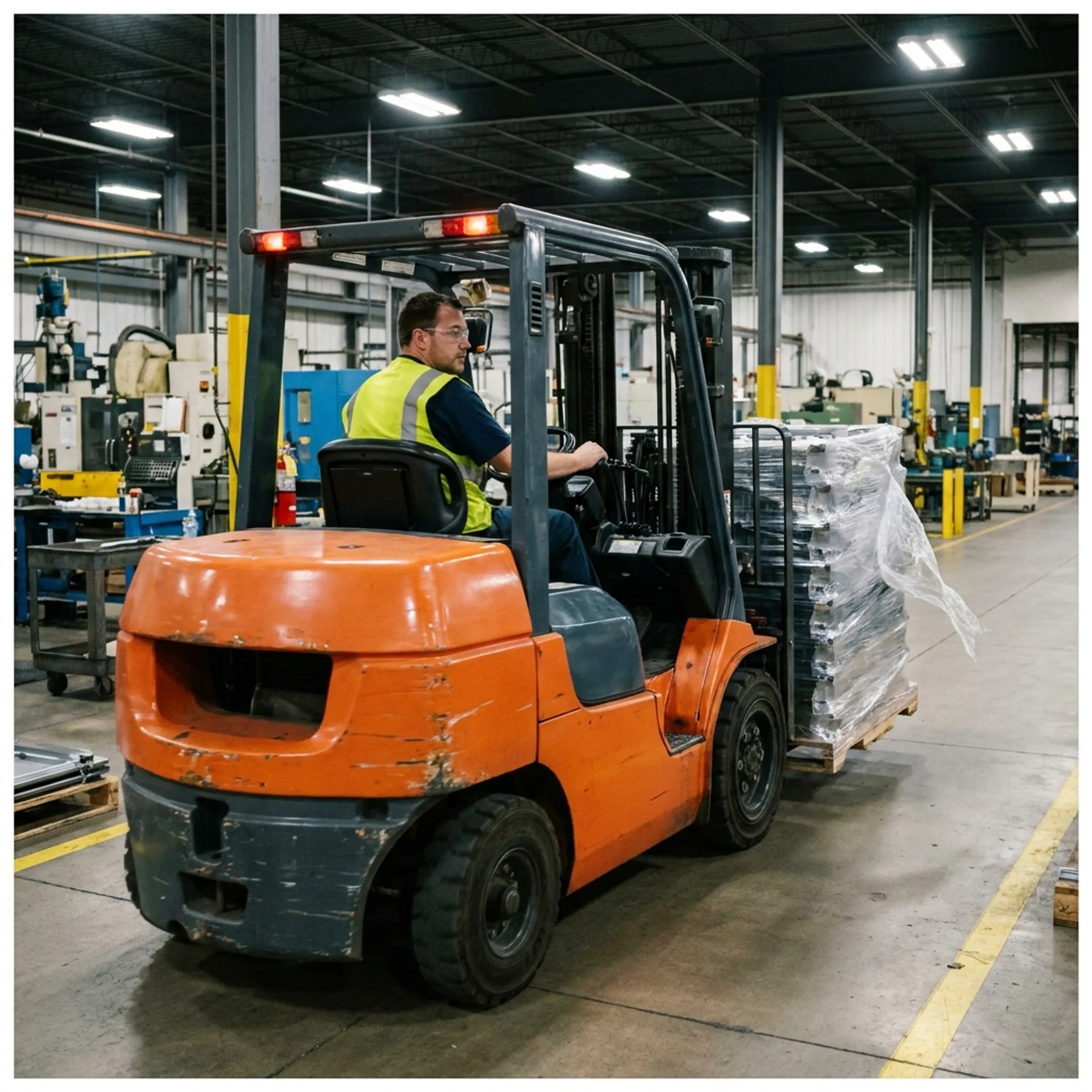 Manufacturing facility using Hyster forklifts