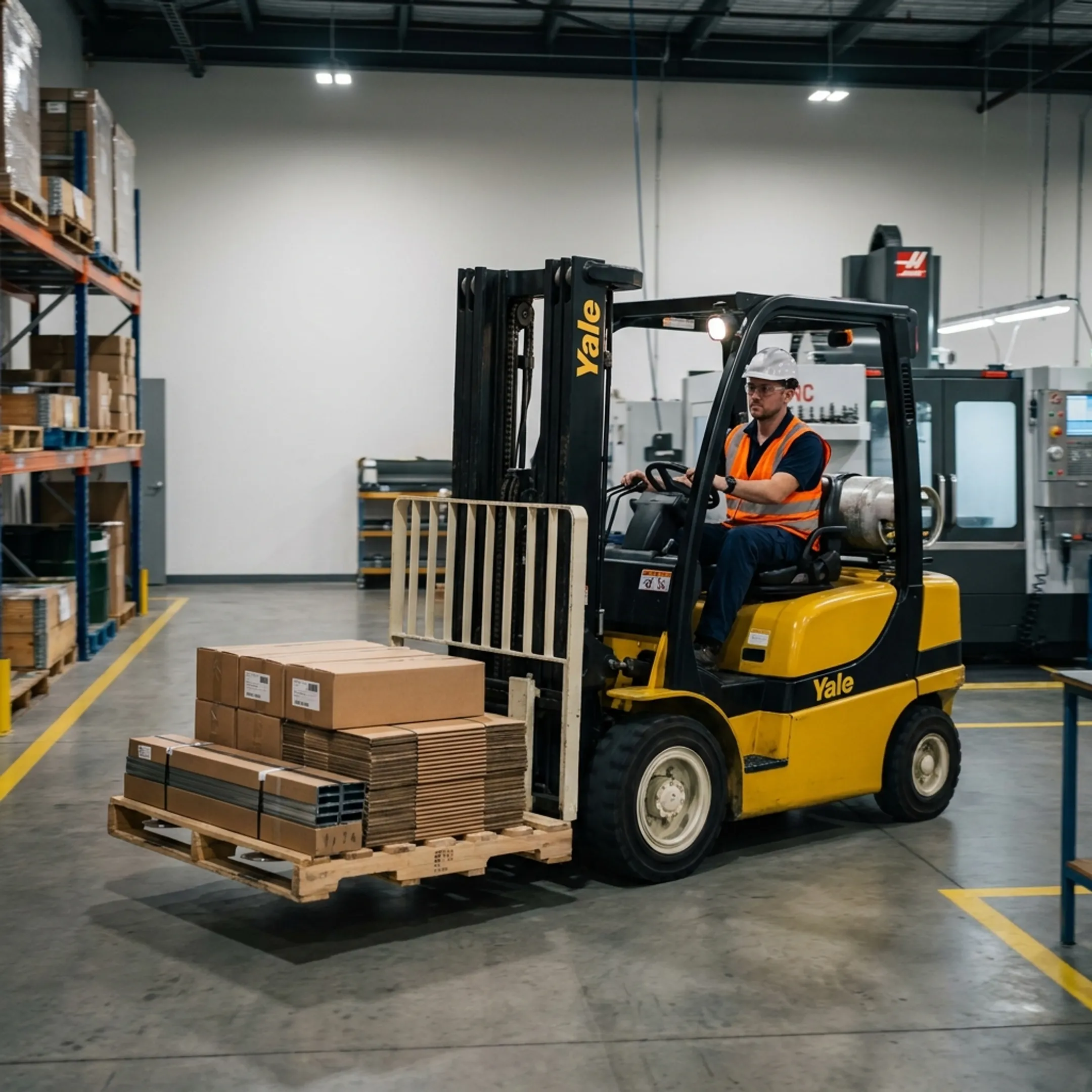 Yale forklift in manufacturing operations