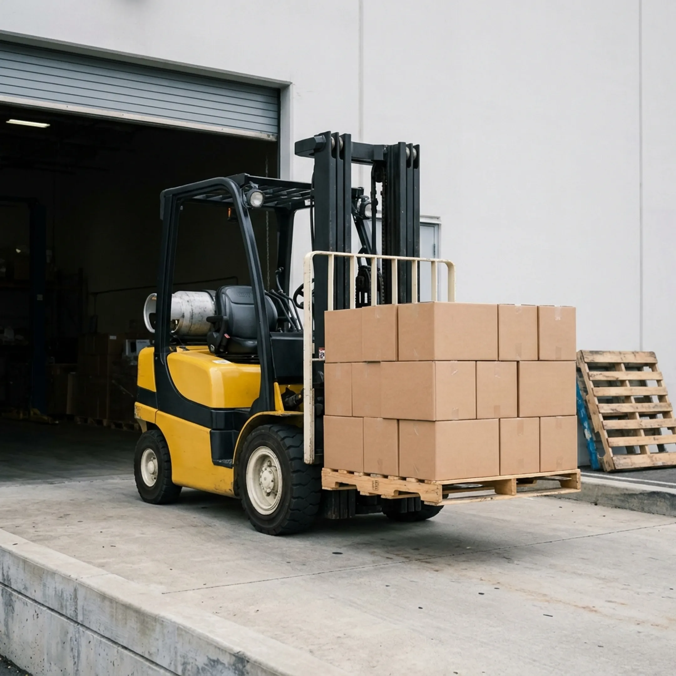 Industrial facility using a Yale forklift