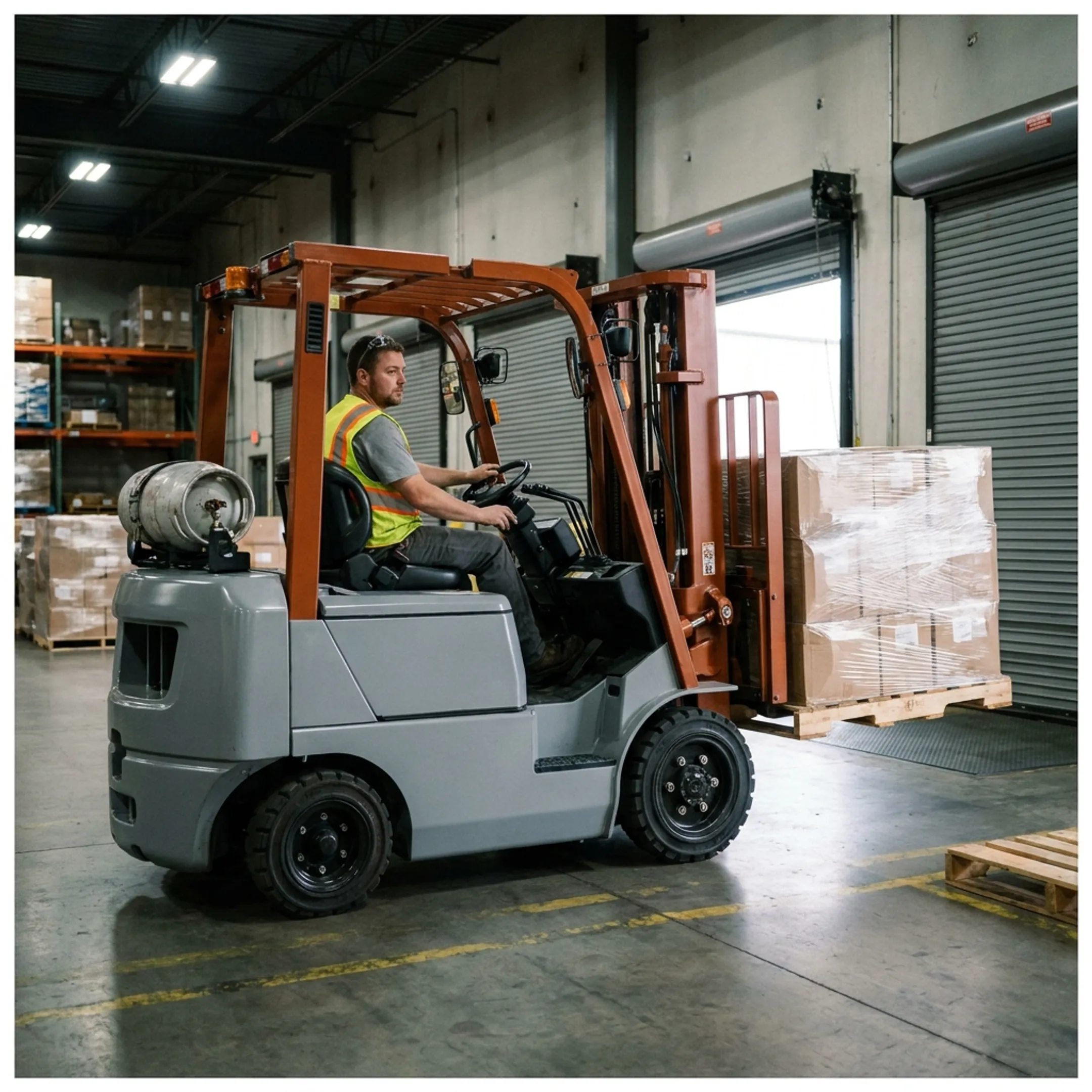 Logistics provider using a Yale forklift