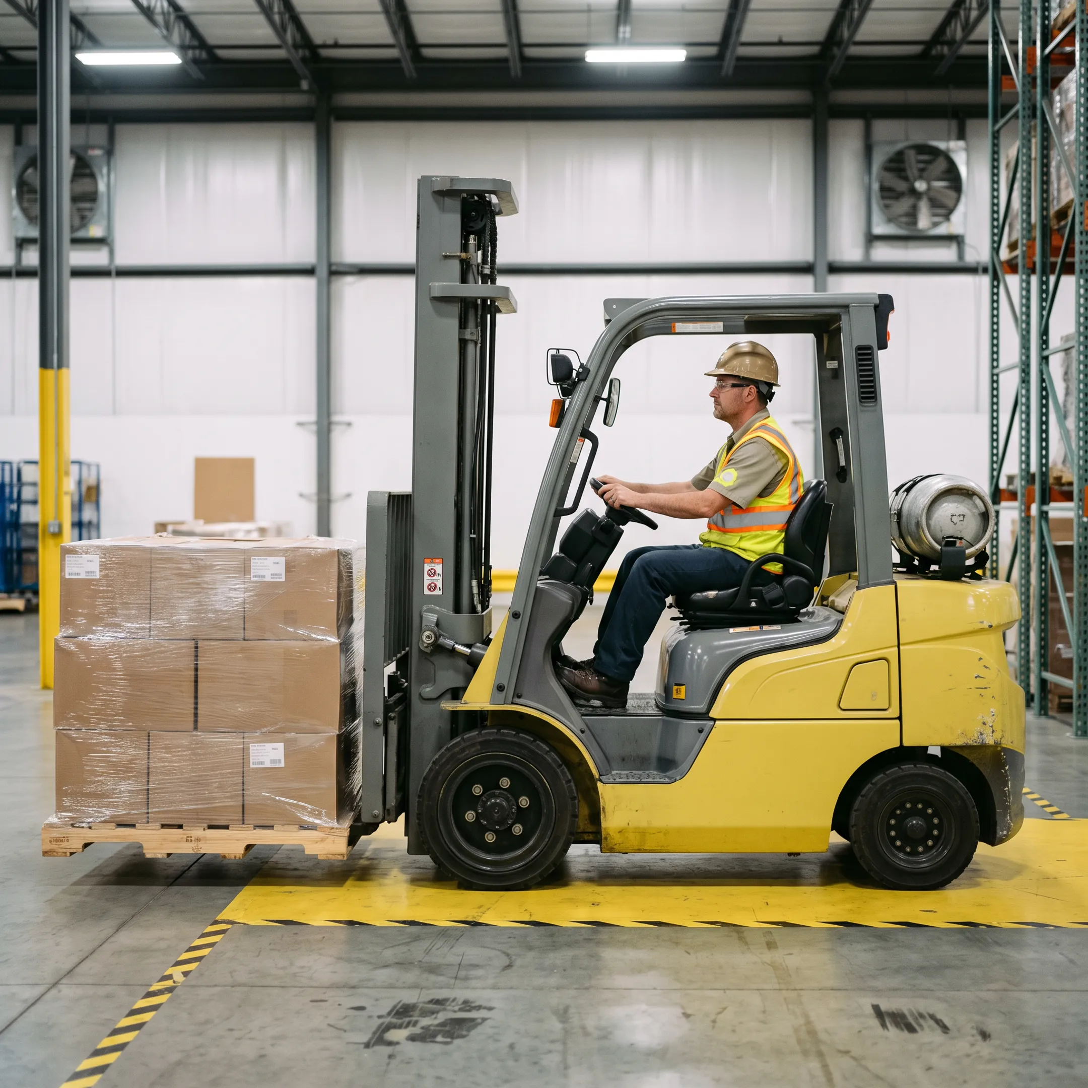 Indoor LPG forklift operation