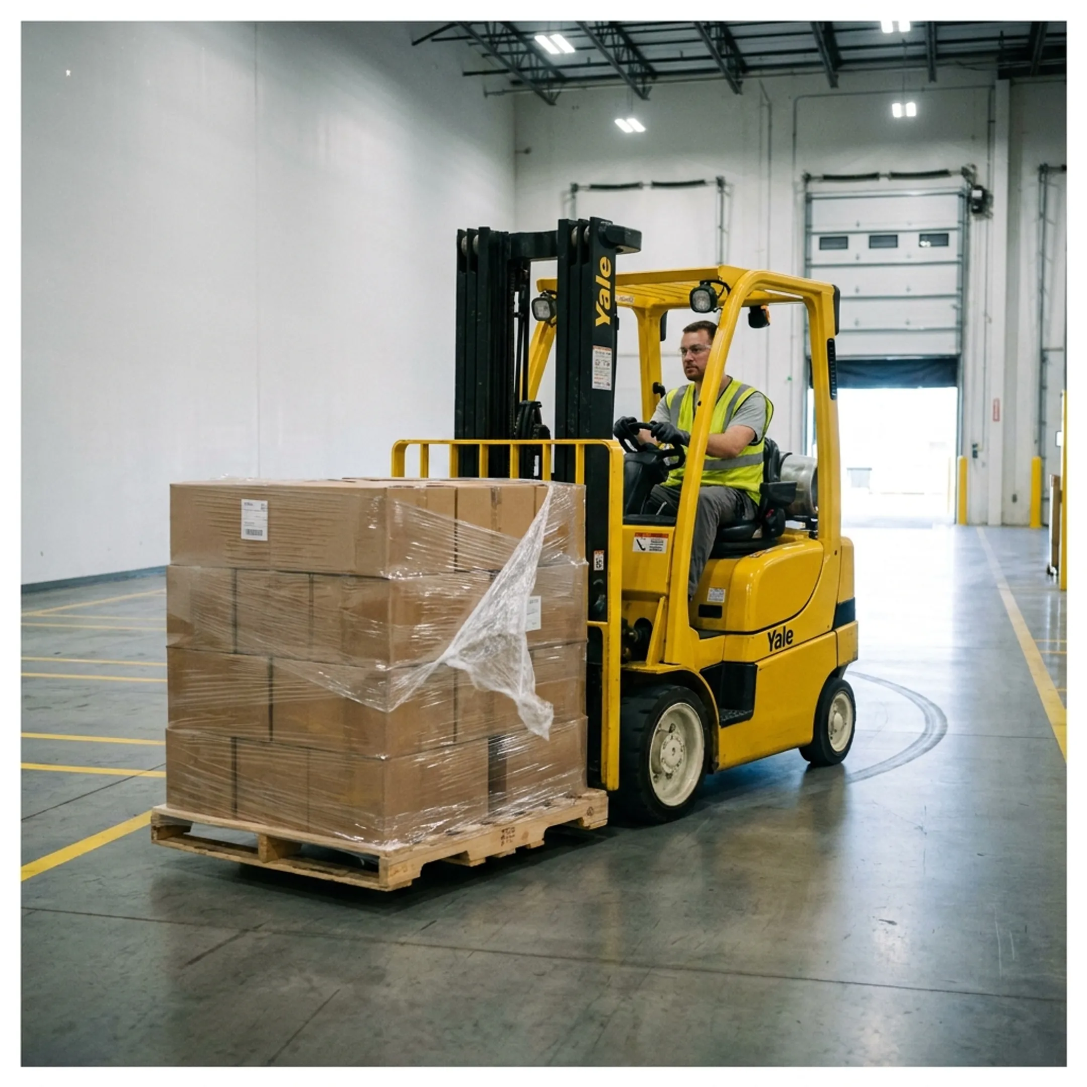 Warehouse material handling forklift