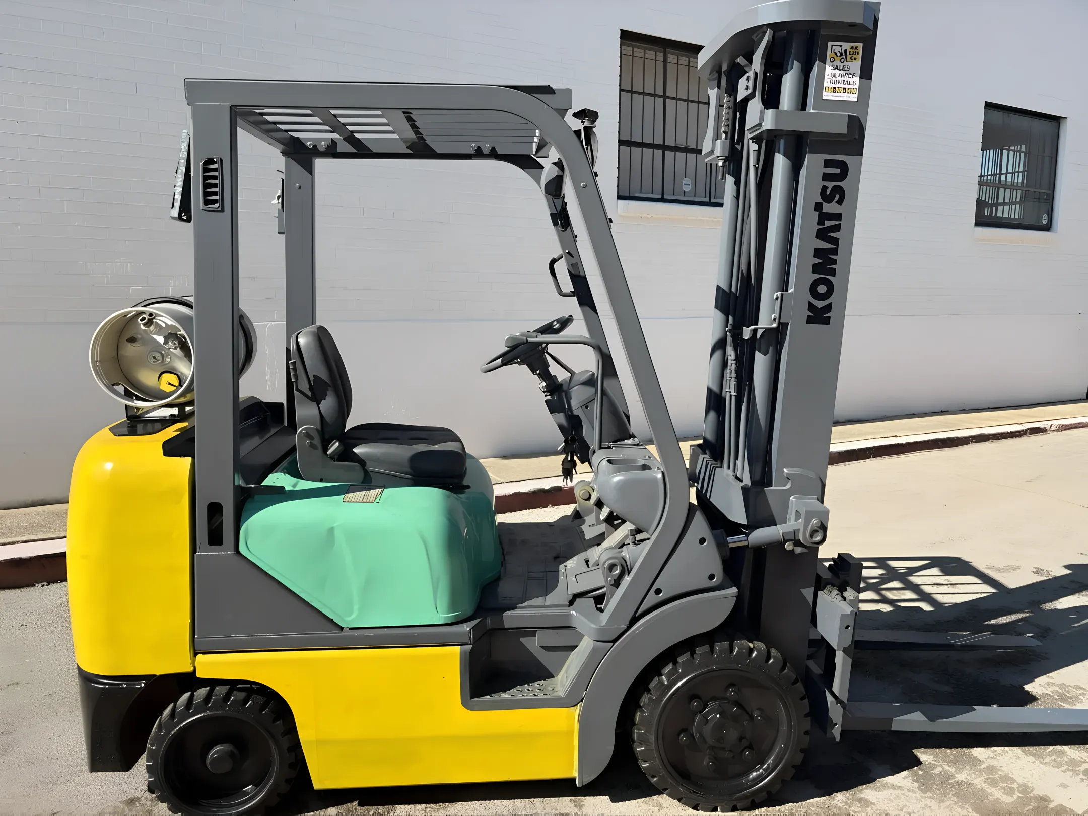 Forklift in a manufacturing facility