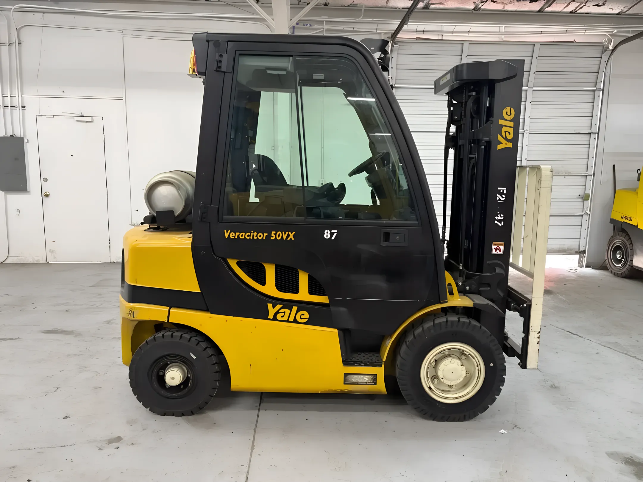 Cushion tire forklift at a loading dock