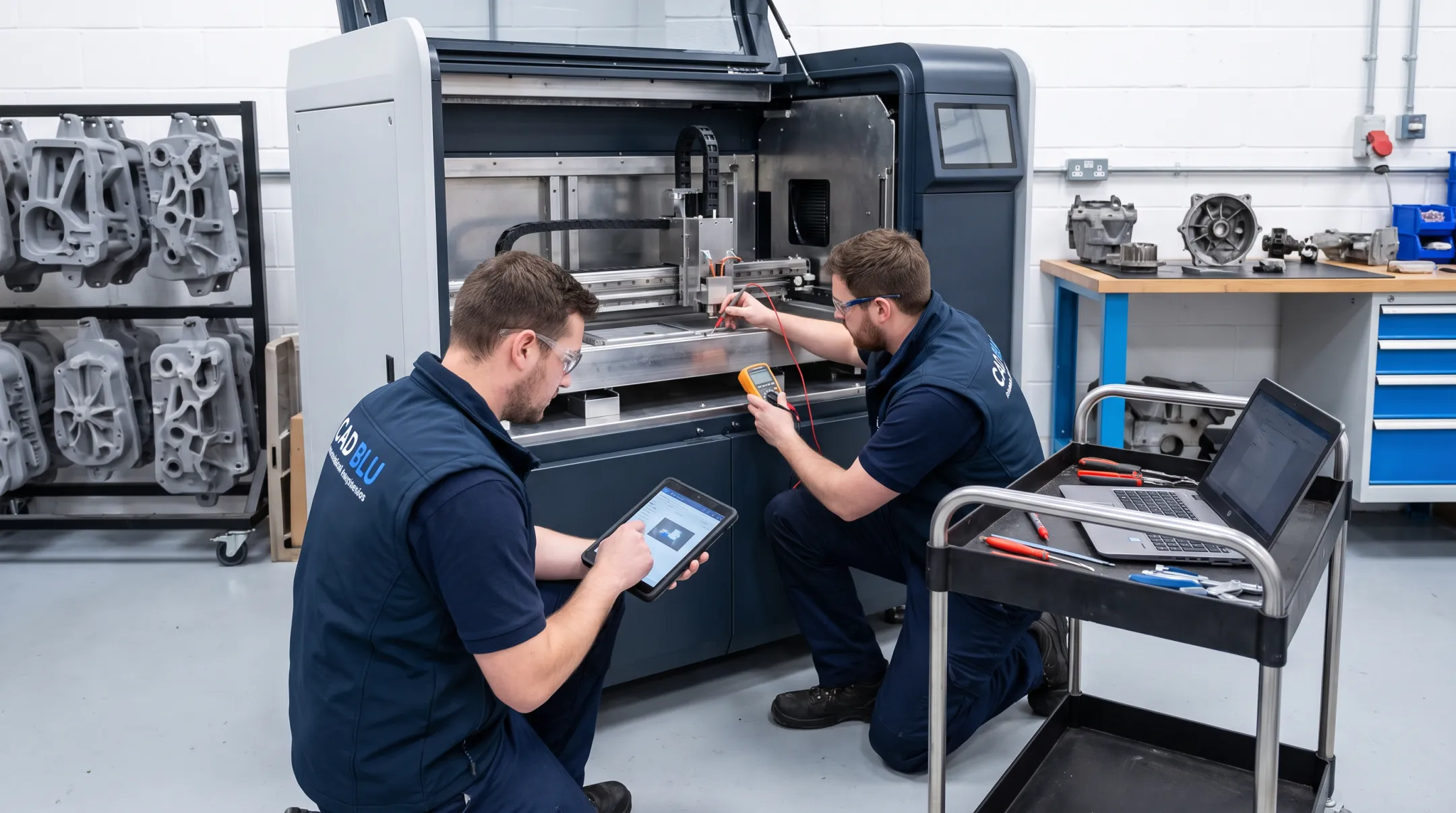 CAD BLU technicians supporting jewelry casting pattern equipment