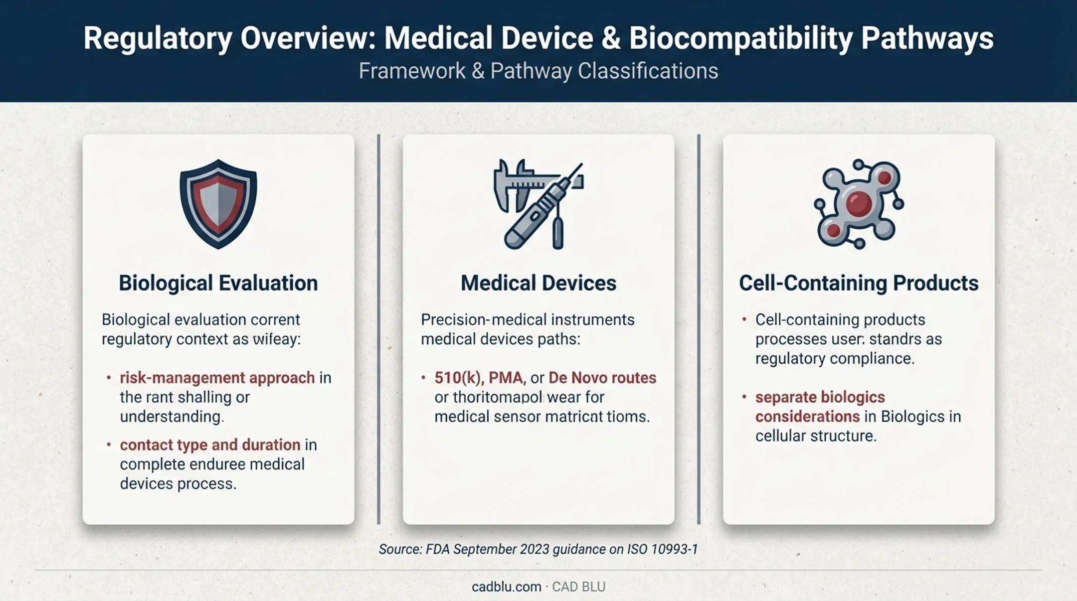 Biomedical product regulatory pathways and biological evaluation framework