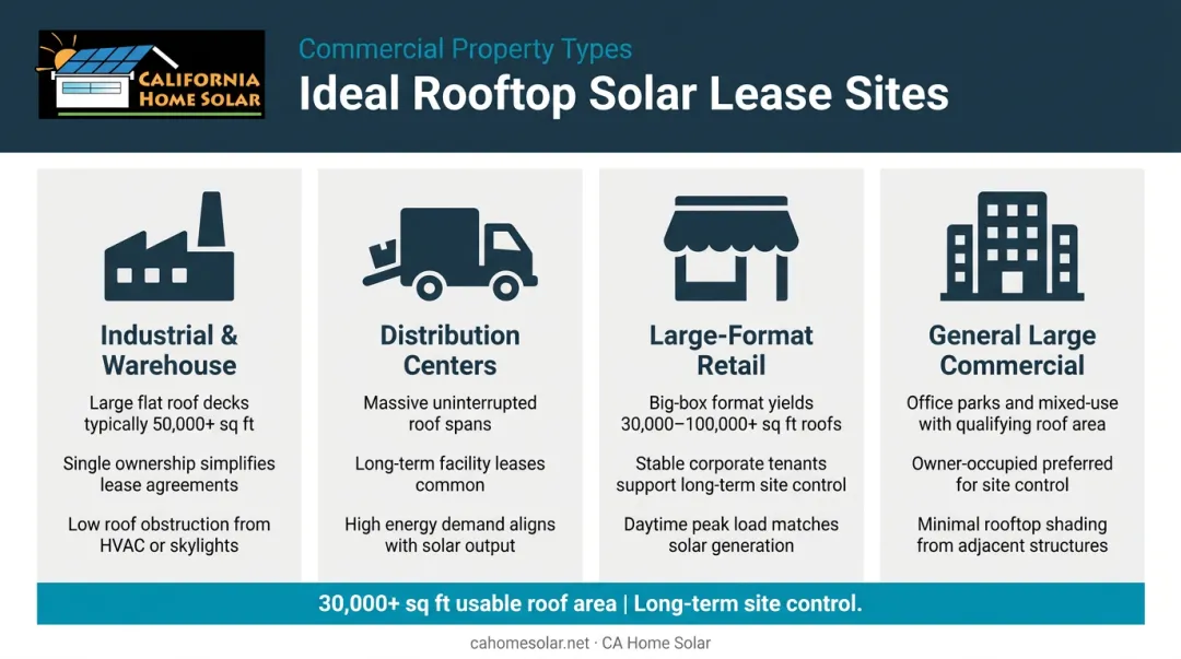 Commercial rooftop solar ideal property profile types and minimum requirements