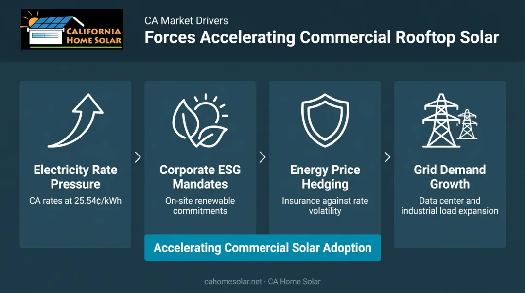 Four commercial solar market growth drivers accelerating rooftop adoption in 2025