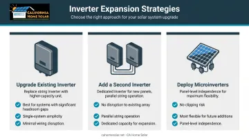 Three solar inverter expansion strategy options comparison with pros and use cases