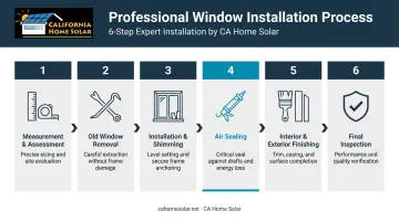 6-step professional window installation process flow from measurement to final inspection