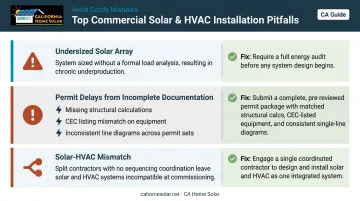Three most common commercial solar HVAC installation pitfalls and recommended fixes