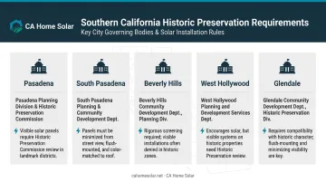 Southern California historic preservation commission comparison table by city and requirements