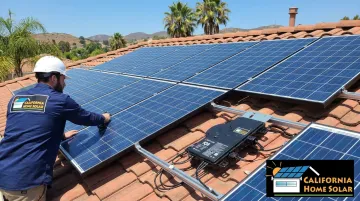 CA Home Solar microinverter and power optimizer installation on residential rooftop panels