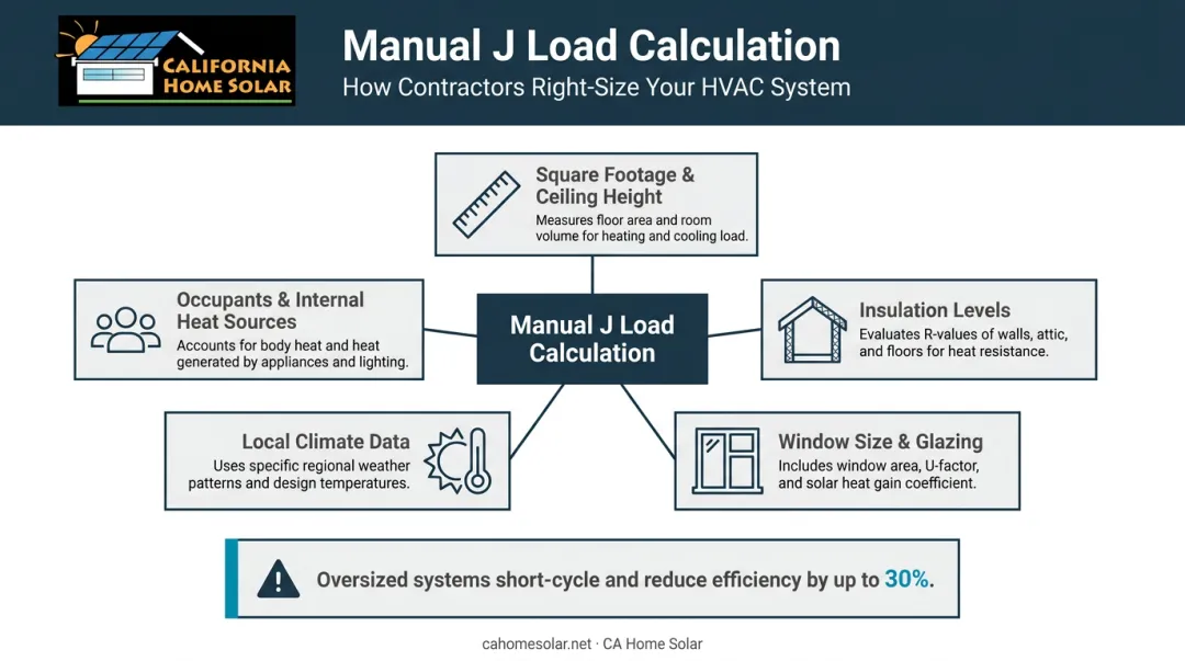 Manual J load calculation inputs determining correct HVAC sizing for homes