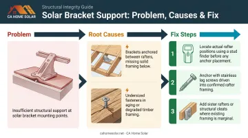 Solar bracket structural failure causes and step-by-step repair process diagram