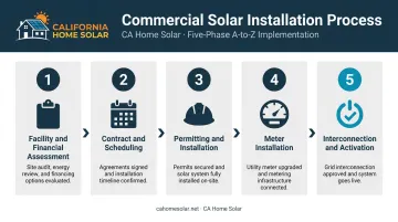 5-phase commercial solar installation process flow from assessment to activation