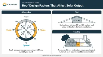 Three roof design factors affecting solar energy output orientation pitch and shading