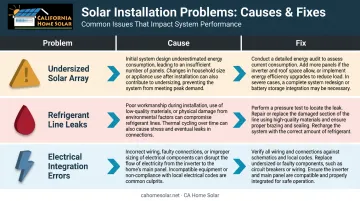 Three common solar HVAC installation problems causes and professional fixes infographic