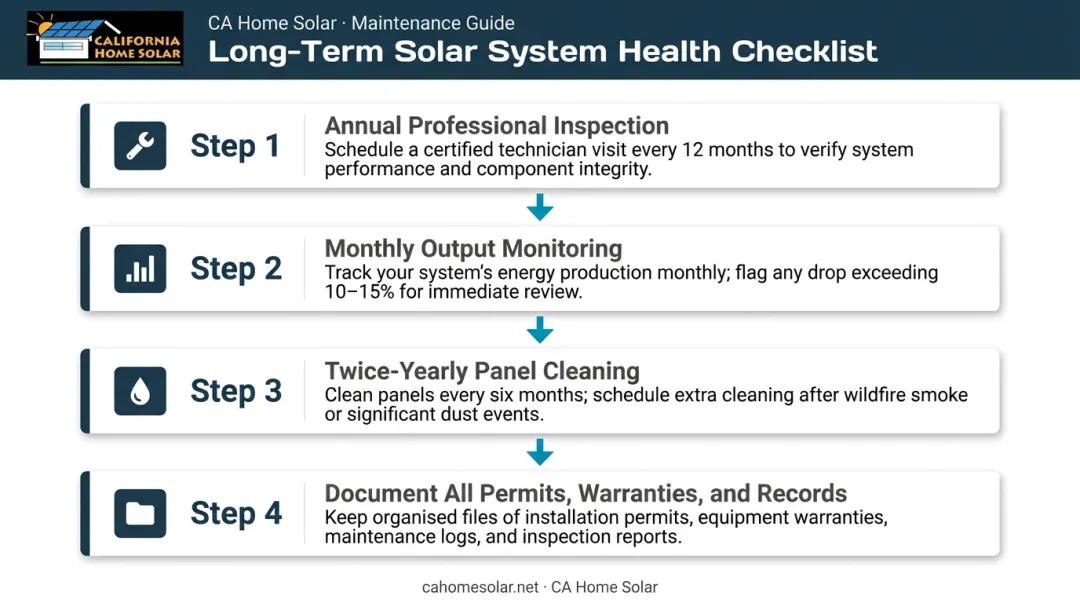 Four-step annual solar system maintenance checklist for Southern California homeowners