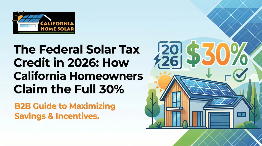 Cover image for The Federal Solar [Tax Credit](/feeds/blog/ca-solar-tax-credit) in 2026: How California Homeowners Claim the Full 30%