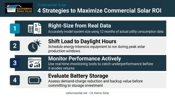 Four strategies to maximize commercial solar ROI from data sizing to battery storage